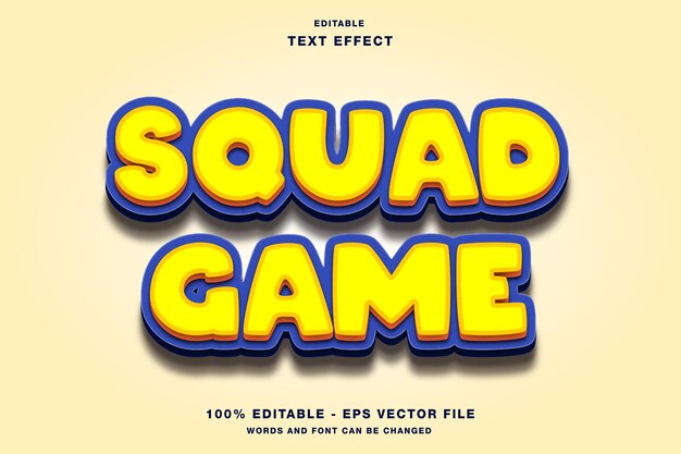 Squad Game 3D Cartoon Editable Text Effect