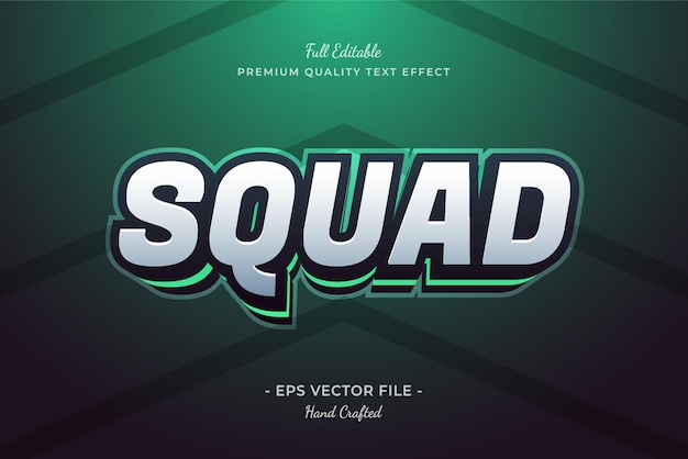 Squad Game editable text effect font style