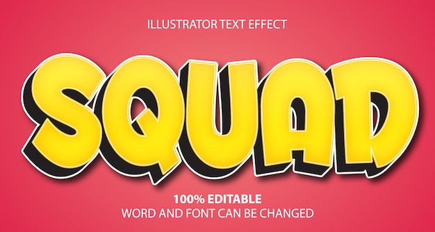 Squad Vector Editable Text Effect