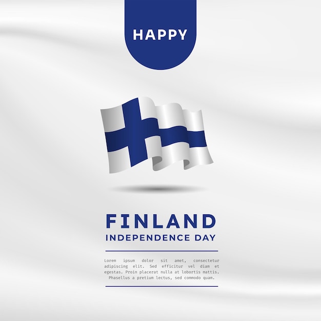 Square Banner illustration of Finland independence day celebration with text space Vector illustration