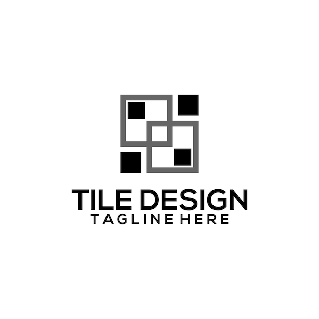 Square Concept for Tile Logo Vector. Modern Tile Logo Template