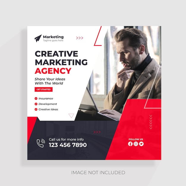 Square creative business digital marketing post banner template