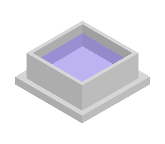 Square fish pool isometric