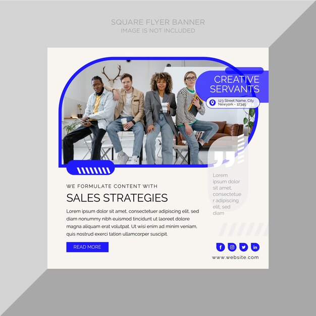 Square flyer banner social media post cover template