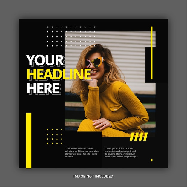 Square flyer fashion sale banner for social media post template