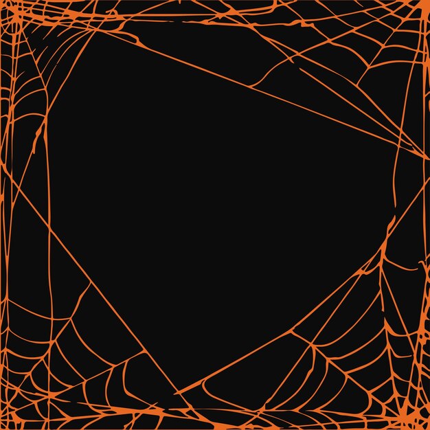 Vector a square frame halloween cobweb