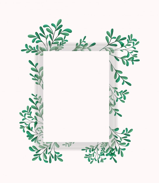 square frame with laurel leafs