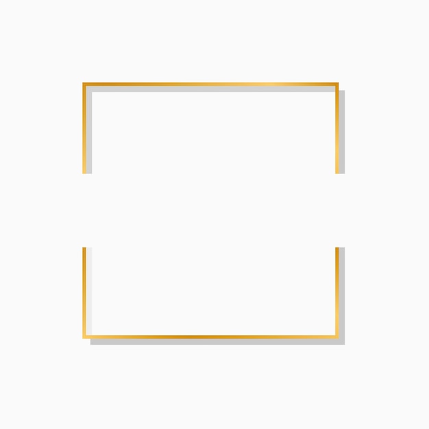 Vector square gold  frame on a blank background vector