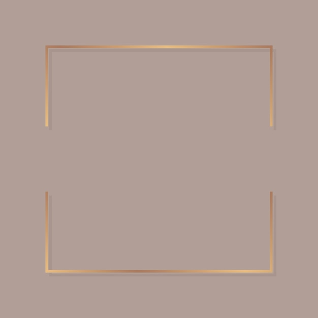 Square gold  frame on a blank background vector