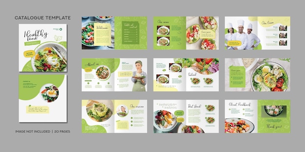 Square Healthy Food Menu Brochure