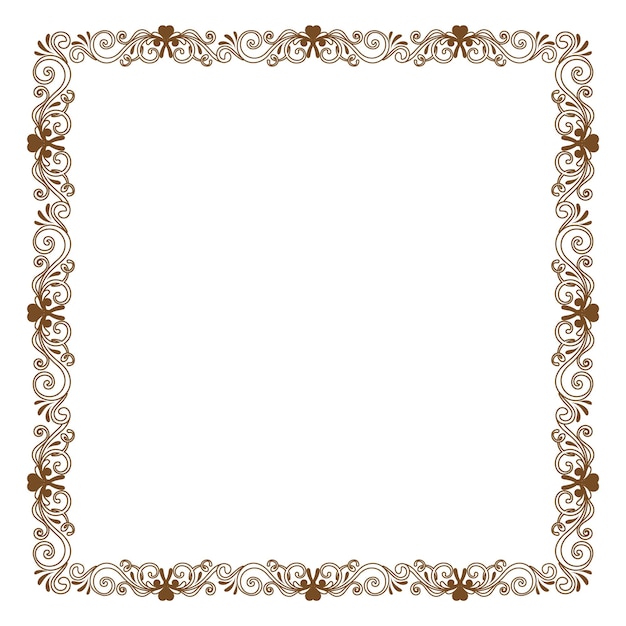 Square luxury frame with a leaf vector design