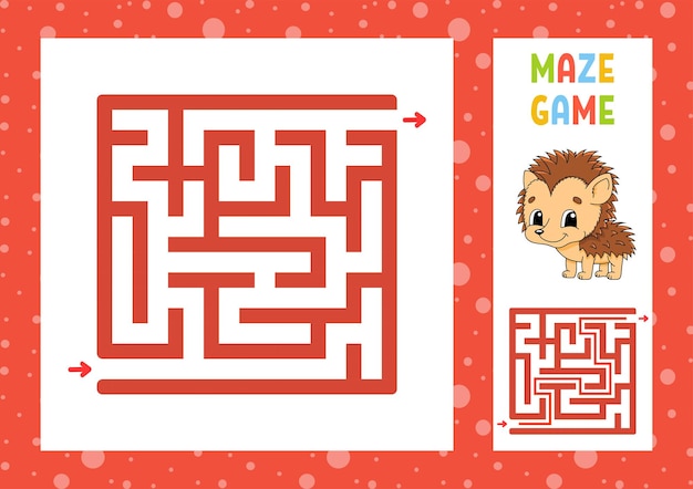 Square maze. Game for kids. Puzzle for children.