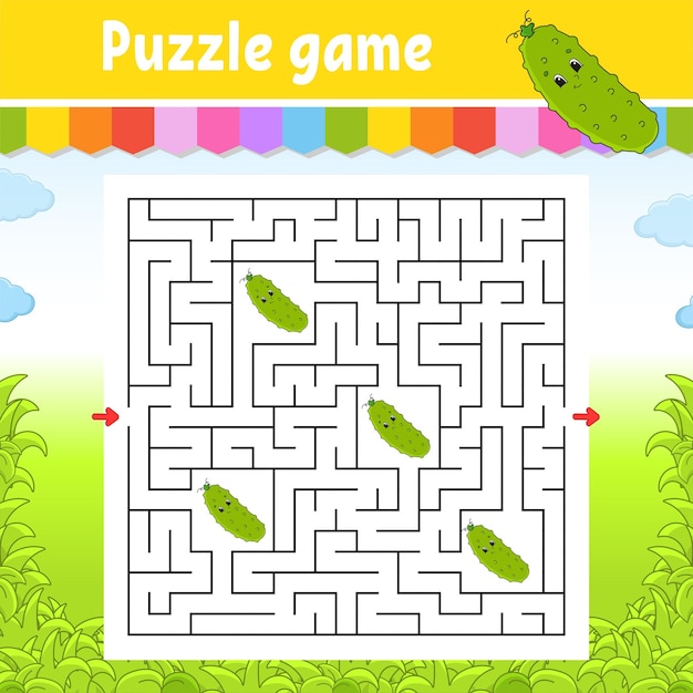 Square maze. Game for kids.