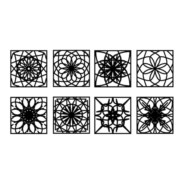 square ornament vector set collection vector illustration