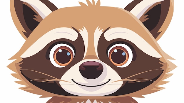 Vector square raccoon forest animal icon with paws cute and playful wildlife illustration