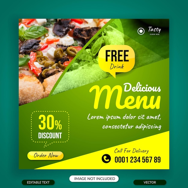 square size social media food banner template