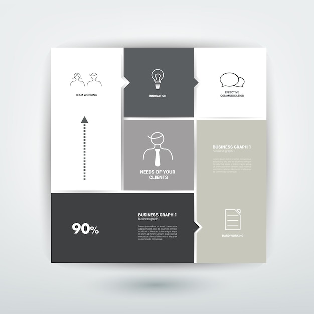 Square template diagram. Flat vector tab.