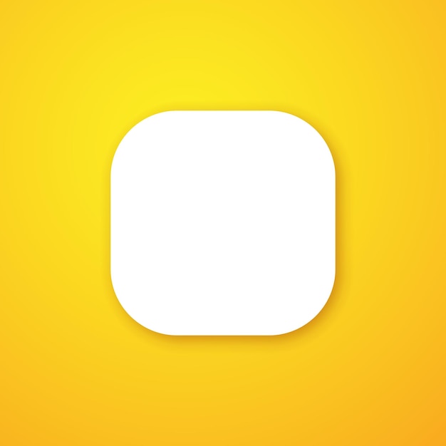 Square white app button over yellow