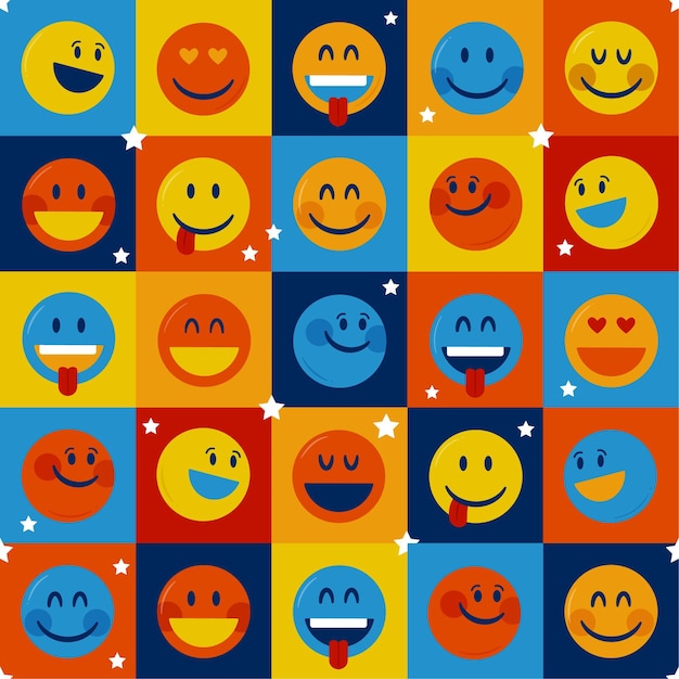 Squared emoticons pattern template