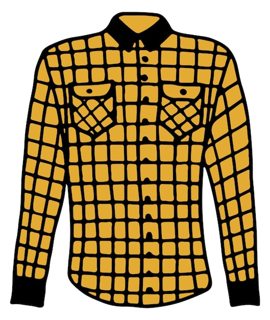 Squared male shirt icon Yellow hipster clothes