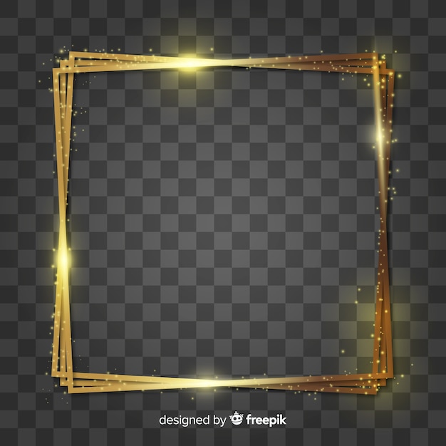 Squared realistic golden frame