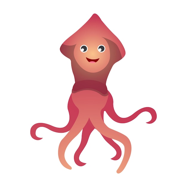 Squid cartoon character Vector