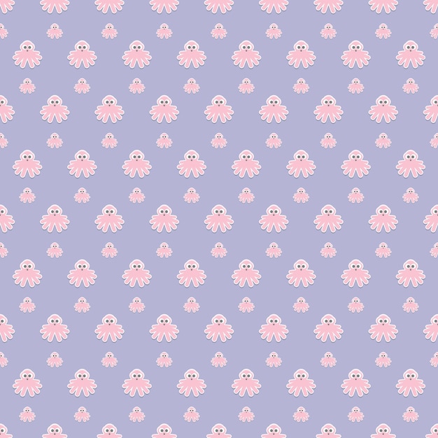 Squid cartoon minimalist seamless pattern