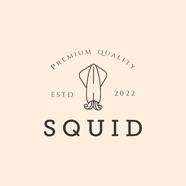 Squid line art logo vector symbol illustration graphic design