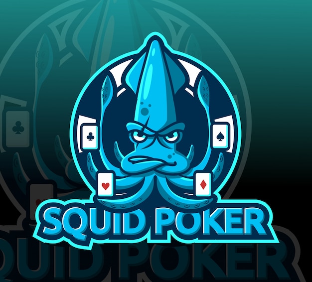 squid poker mascot esport logo