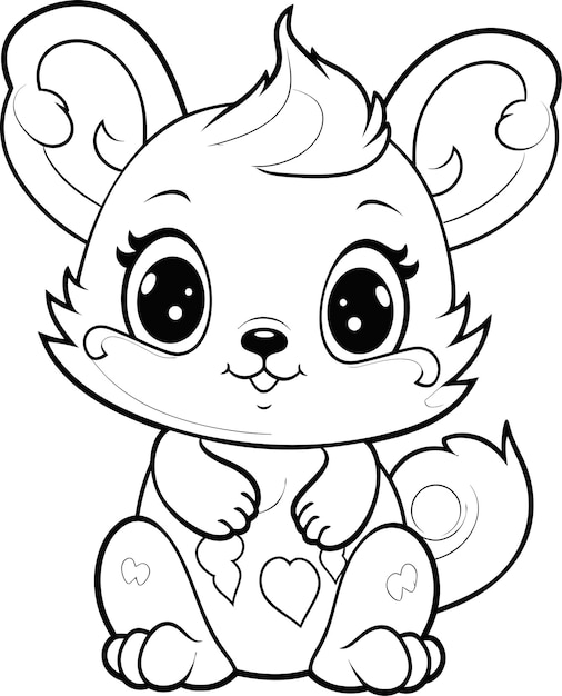 Squirrel Animal Black And White Coloring Page