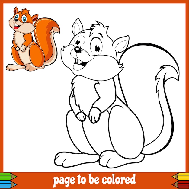 Squirrel brown cute cartoon coloring pictures 1