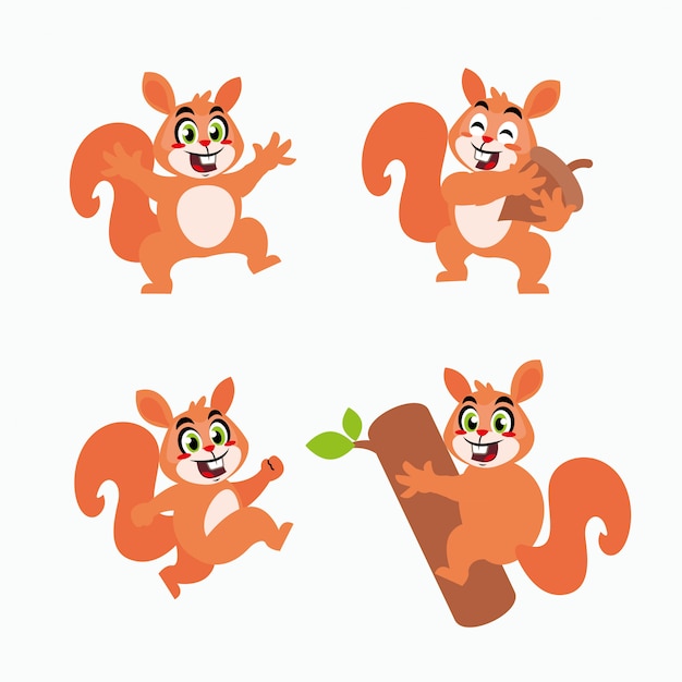 Squirrel cartoon character cute animal