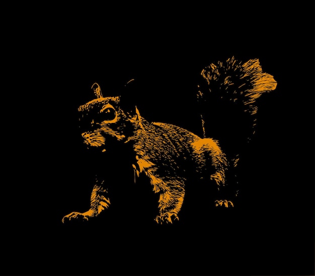 Squirrel conceptual artwork on a black background