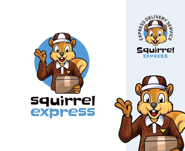 Squirrel Courier Mascot Logo Design