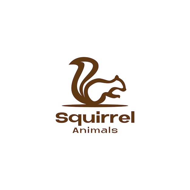 Squirrel eat nuts logo symbol icon vector graphic design illustration idea creative