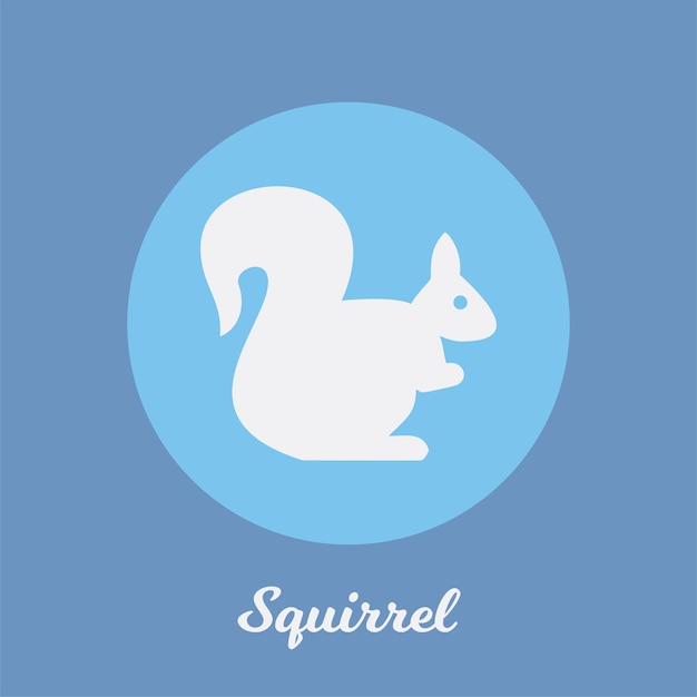 Squirrel flat icon design, logo symbol element