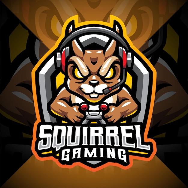 Squirrel gaming esport mascot logo design