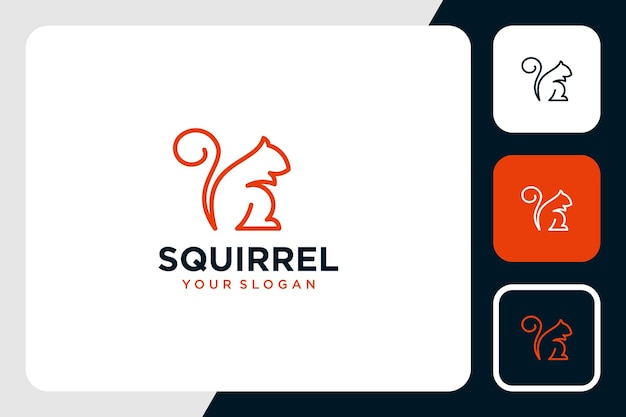 squirrel logo design with line art inspiration