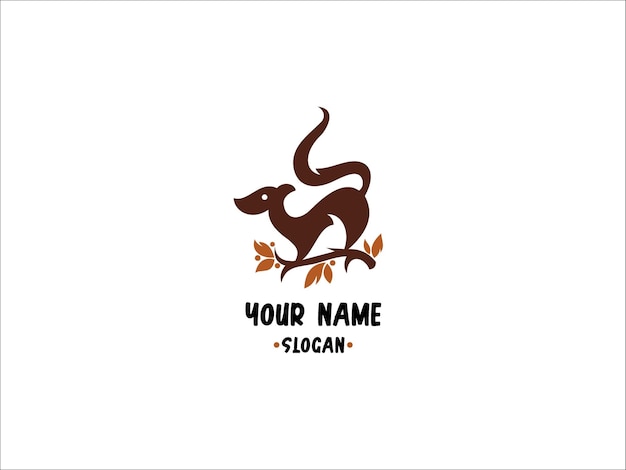 Squirrel logo with a simple and minimalist concept