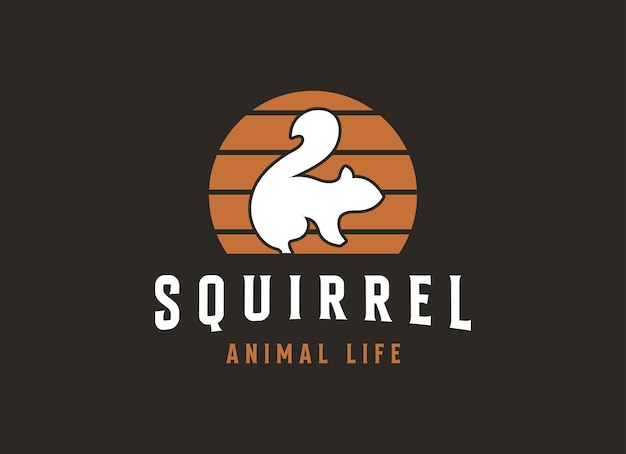 A squirrel logo with a squirrel on it