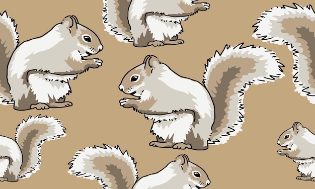 squirrel seamless pattern background design