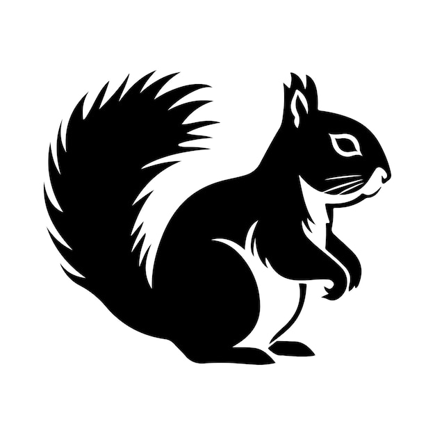 squirrel silhouette clipart on a white background