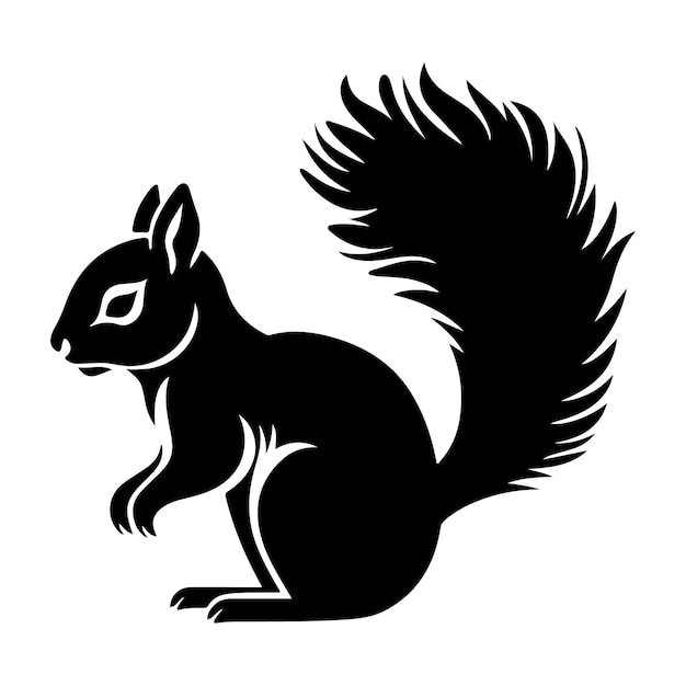 squirrel silhouette clipart on a white background