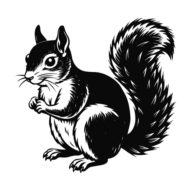 Vector squirrel silhouette vector illustration