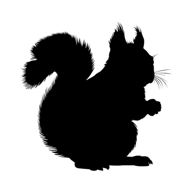 Vector a squirrel silhouette on white background