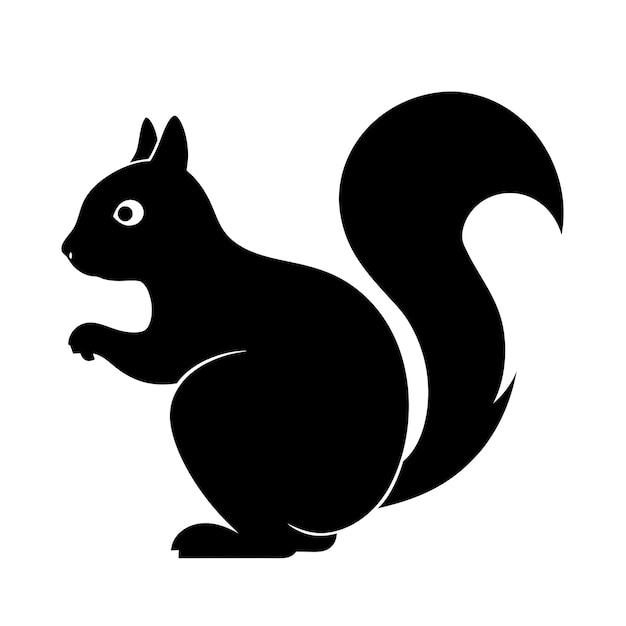 Vector squirrel vector illustration black silhouette white background 16