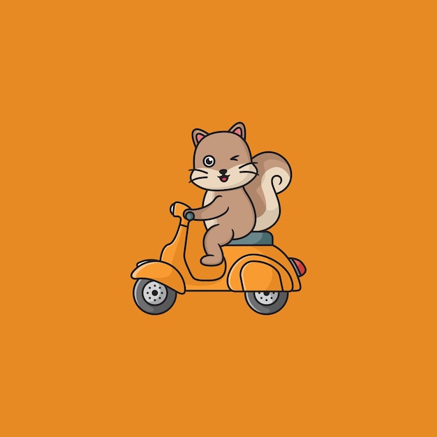 Squirrrel Scooter Mascot Logo Design