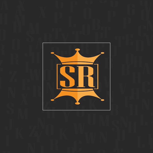 SR initial monogram logo with square style design