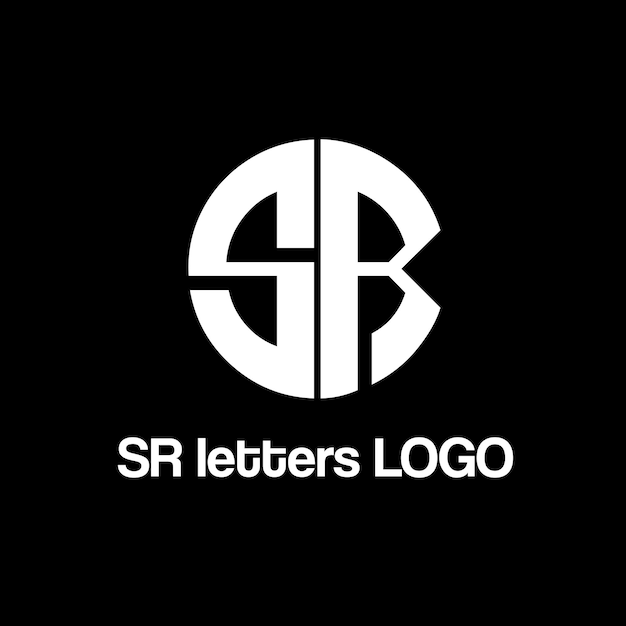 SR letters vector logo design