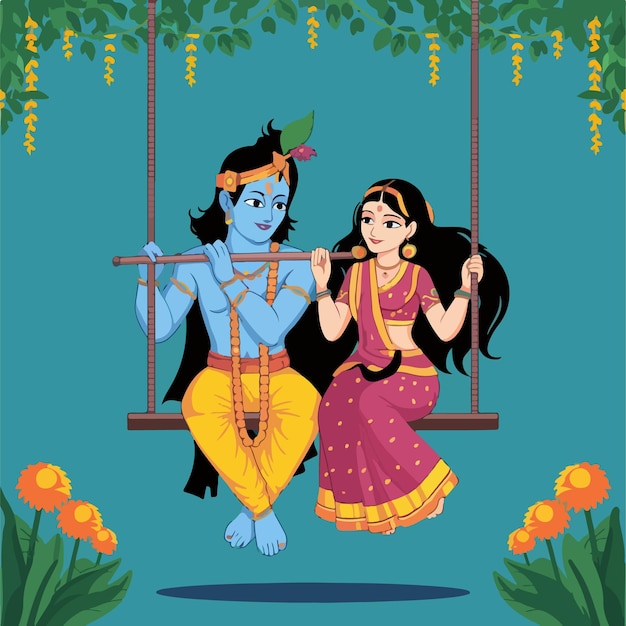 Sree Krishna illustration background concept